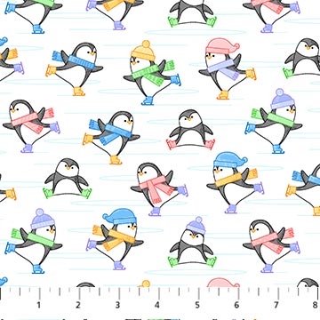 Feelin' Frosty FLANNEL - Skating Penguins