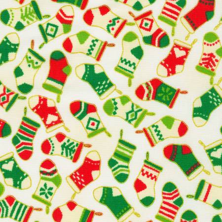 Holiday Charms - Christmas Stockings - Cream