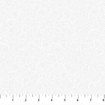 Basically Black and White - Doodle Hearts - White on White
