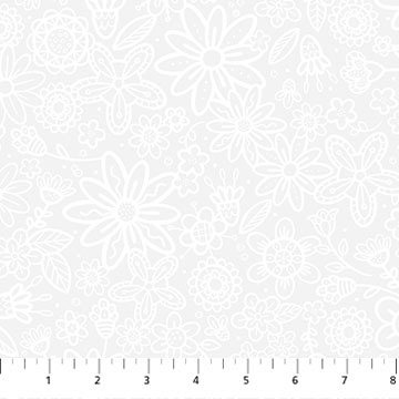 Basically Black and White - Groovy Garden - White on White