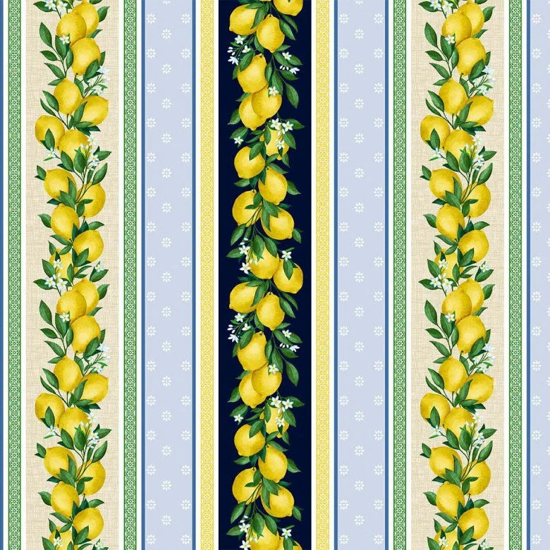 Lemon Fresh -  Border Stripe - Lemons