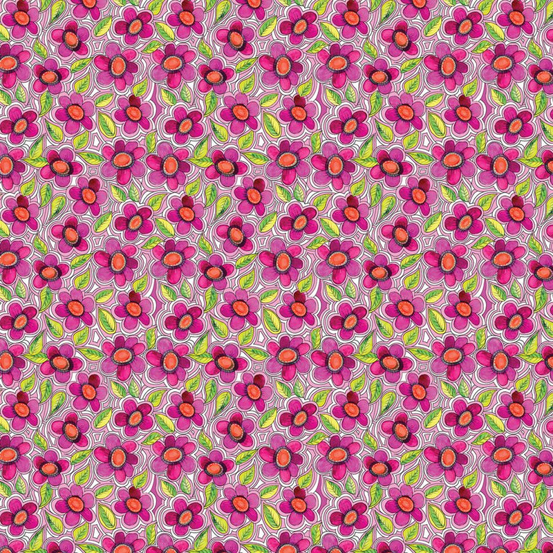 Fantasy Garden - Mod Floral - Pink