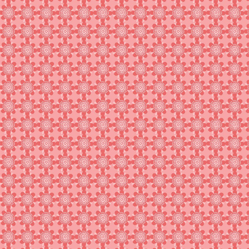 Blooming Denim - Geo Floral - Coral