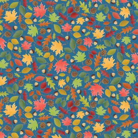 Falling for Gnomes - Autumn Leaves - Blue
