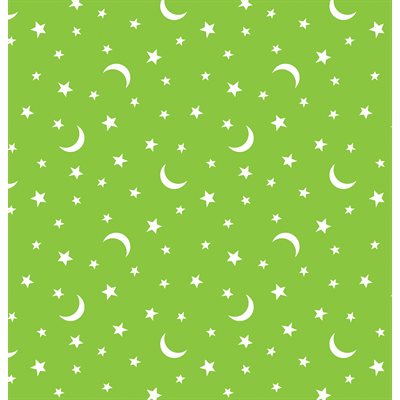 Black and Boo - Stars and Moons - Green  - Glow in the Dark