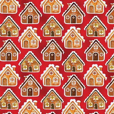 Sugar and Spice - Gingerbread House - Red