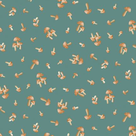 Enchanted Forest - Mushrooms - Teal