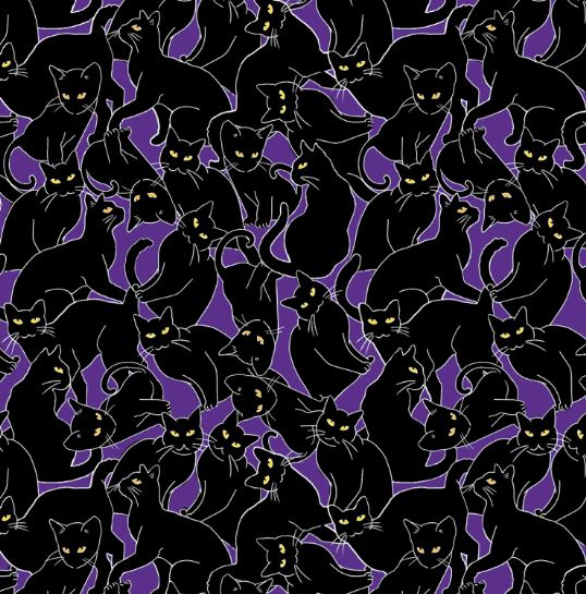 Happy Haunting - Cats - Glow in the Dark - Purple