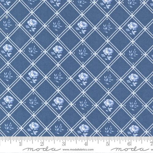Blueberry Delight -   Rose Checks - Dark Blue