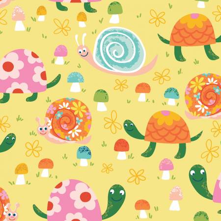 Susie Sunshine - Snails and Turtles on Yellow