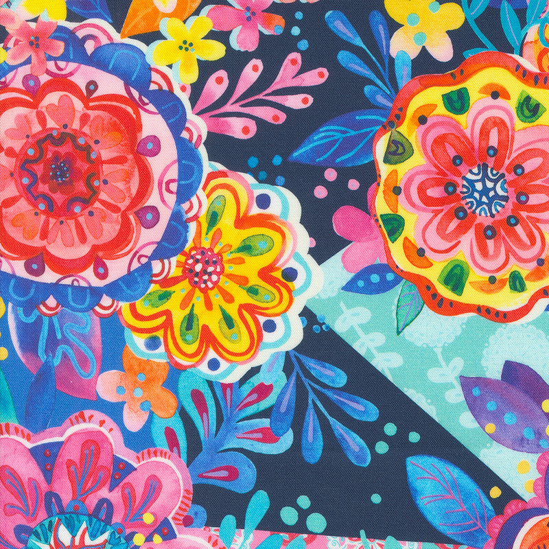 Flower Patches -  Collage - Midnight