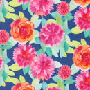 Flower Patches - Floral Watercolor - Sapphire