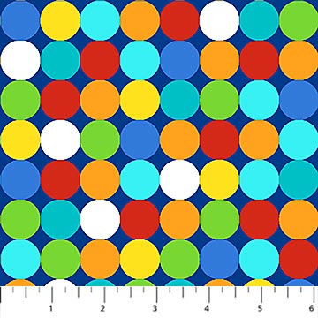 Fun and Games - Big Multi Dots on Blue