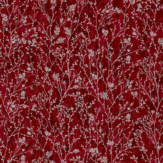 Cotton and Pine - Branches - Crimson/Silver