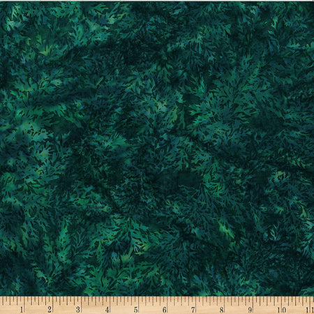 Bali Batik - Dappled Leaf Branch - Emerald