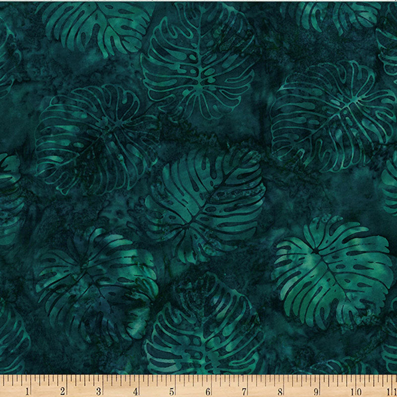Bali Batik - Monstera - Deep Emerald