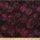 Bali Batik - Chrysanthemums - Black Cherry