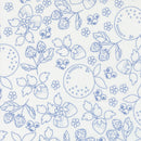 Fruit Salad - Novelty Toile - Off White / Cobalt