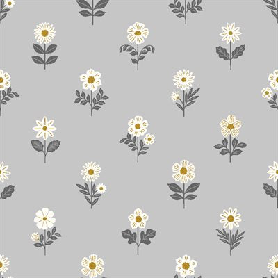 Early Twilight - Floral Rows - Grey