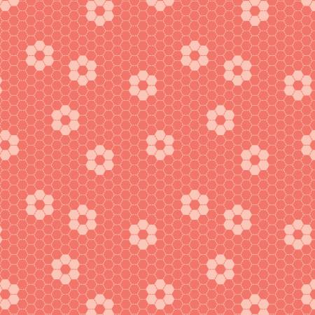 Hexie Flower Bouquet - Small Stitched Hexies -  Coral