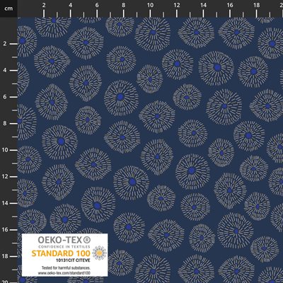 Japan Hello - Floral Abstraction - Indigo