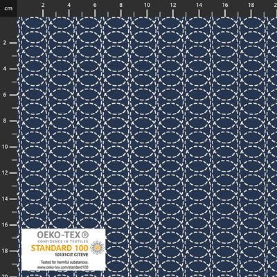 Japan Hello - Stitch Stripe - Indigo