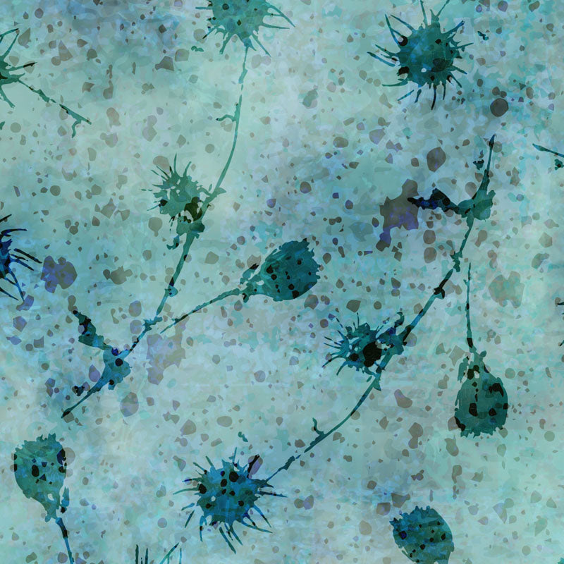 Sunset Blooms - Blue Tonal