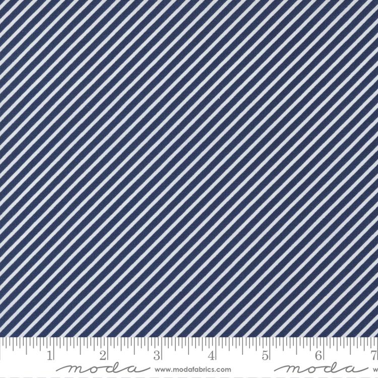 Simply Delightful - Diagonal Stripes - Nautical Blue
