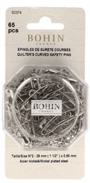 Bohin Quilter’s Curved Safety Pins 65ct Size