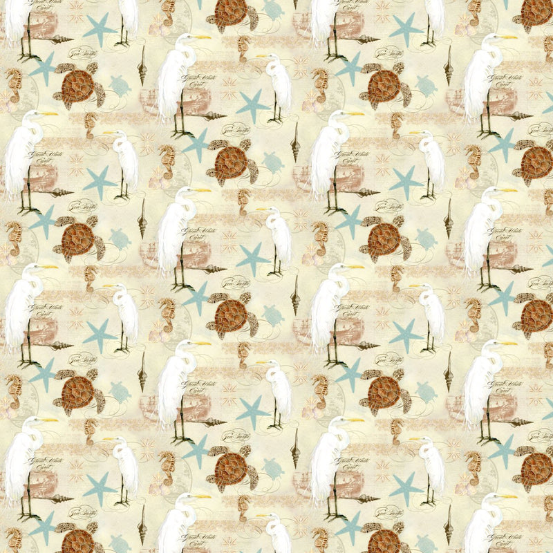 Coastal Waterways - Collage - Cream