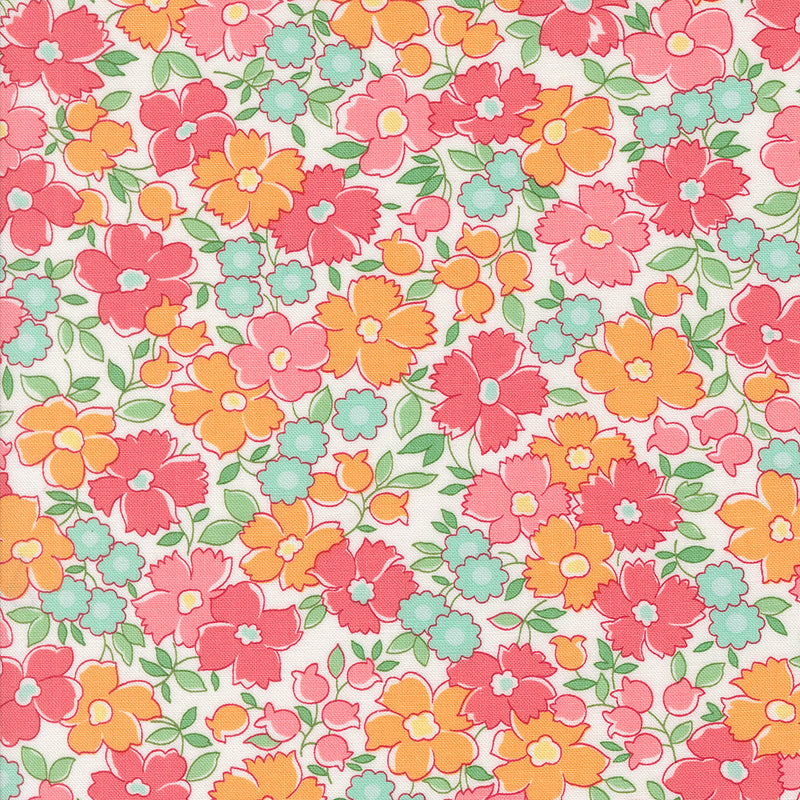 Summertime - Flower Patch - Cream Pastel