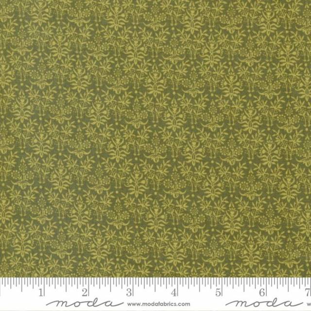 Morris Meadow - Bookbinding Damask - Fennel Green