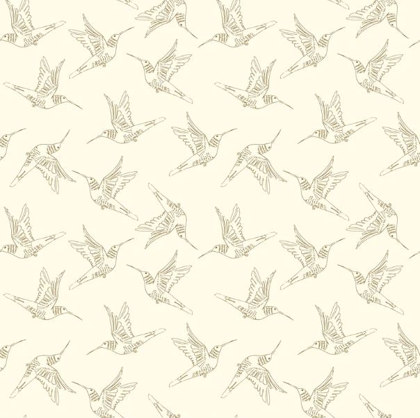 Serenity Blooms - Hummingbirds - Cream