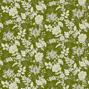 Tranquility - Floral - Dark Green