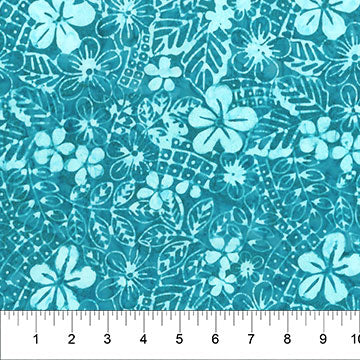 Banyan Batiks - Nature's Beauty - Cobble Daisy - Teal