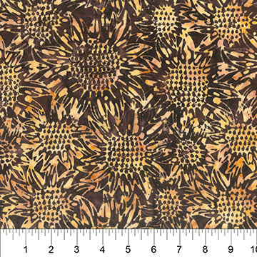 Banyan Batiks - Heartland - Sunflowers - Walnut
