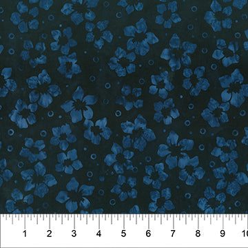 Banyan Batiks - Nature's Beauty - Pressed Flowers - Indigo