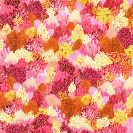 Painterly Trees - Tropical - Raspberry