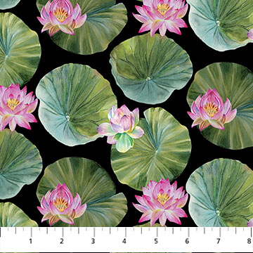 Water Lilies - Lily Pads - Black