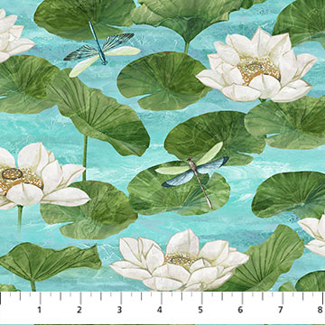 Tranquil Waters - Water Lilies - Turquoise