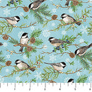 Woodland Woolies Flannel - Blue Chickadees FLANNEL