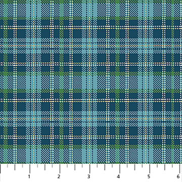 Woodland Woolies Flannel - Blue Plaid FLANNEL