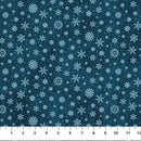 Woodland Woolies Flannel - Snowflakes - Navy FLANNEL