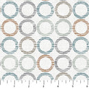 Dots and Dashes FLANNEL - Grey Rust Circles