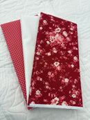 3 Metre Bundle - Petals and Polka Dots - Rich Red
