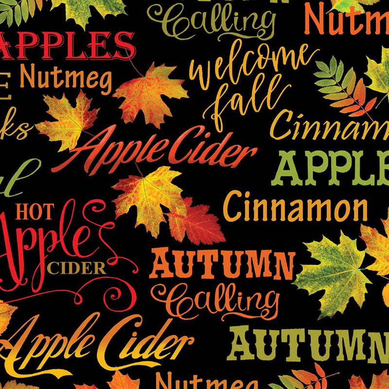 Cider House - Autumnal Words - Black