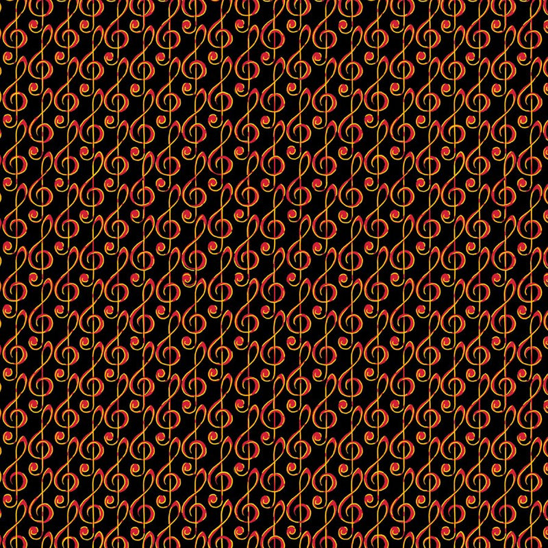 Christmas Musical - Treble Clefs - Red on Black
