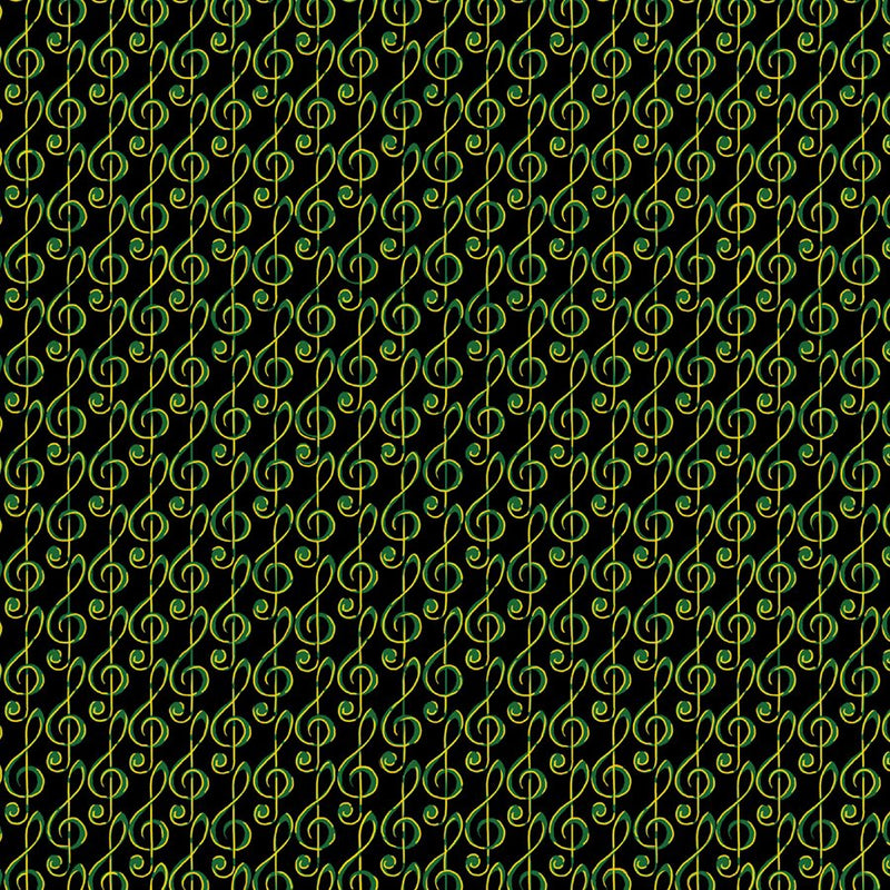 Christmas Musical - Treble Clefs - Green on Black