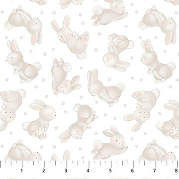 Snuggle Bunny FLANNEL - Bunny Toss - White