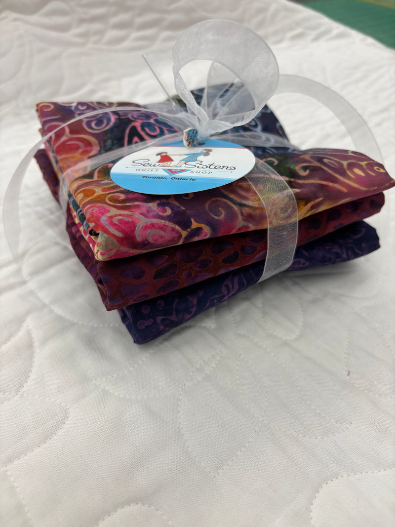 3 Metre Bundle - Eggplant Batik